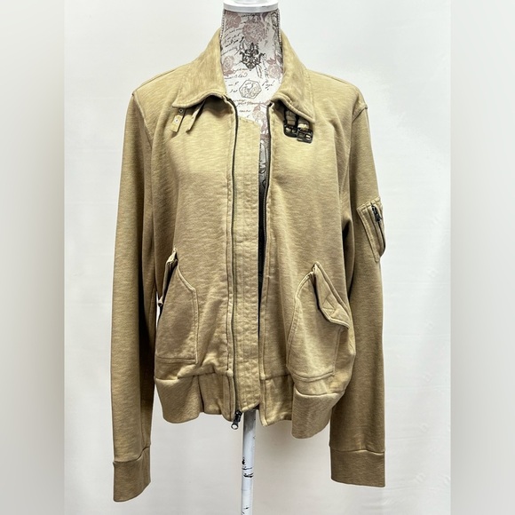 DENIM & SUPPLY Ralph Lauren Khaki cotton full zip jacket size XL - Picture 1 of 12